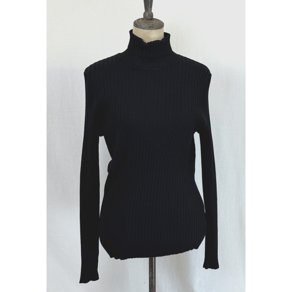 NWT Soya Concept Boutique Ribbed Knit Black Turtleneck Sweater #0424 Size XXL